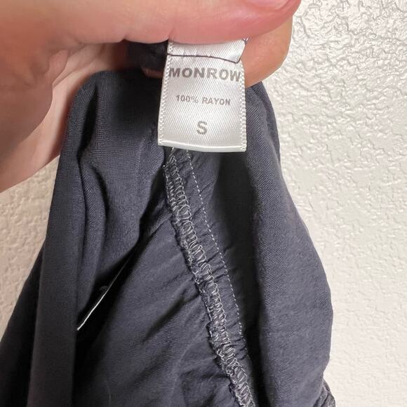 Monrow Revolve Black Cold Shoulder Rayon Sporty Casual Jumpsuit Size Small - Picture 7 of 9